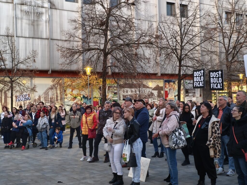 Protest v Nových Zámkoch. FOTO: Tomáš Pataki